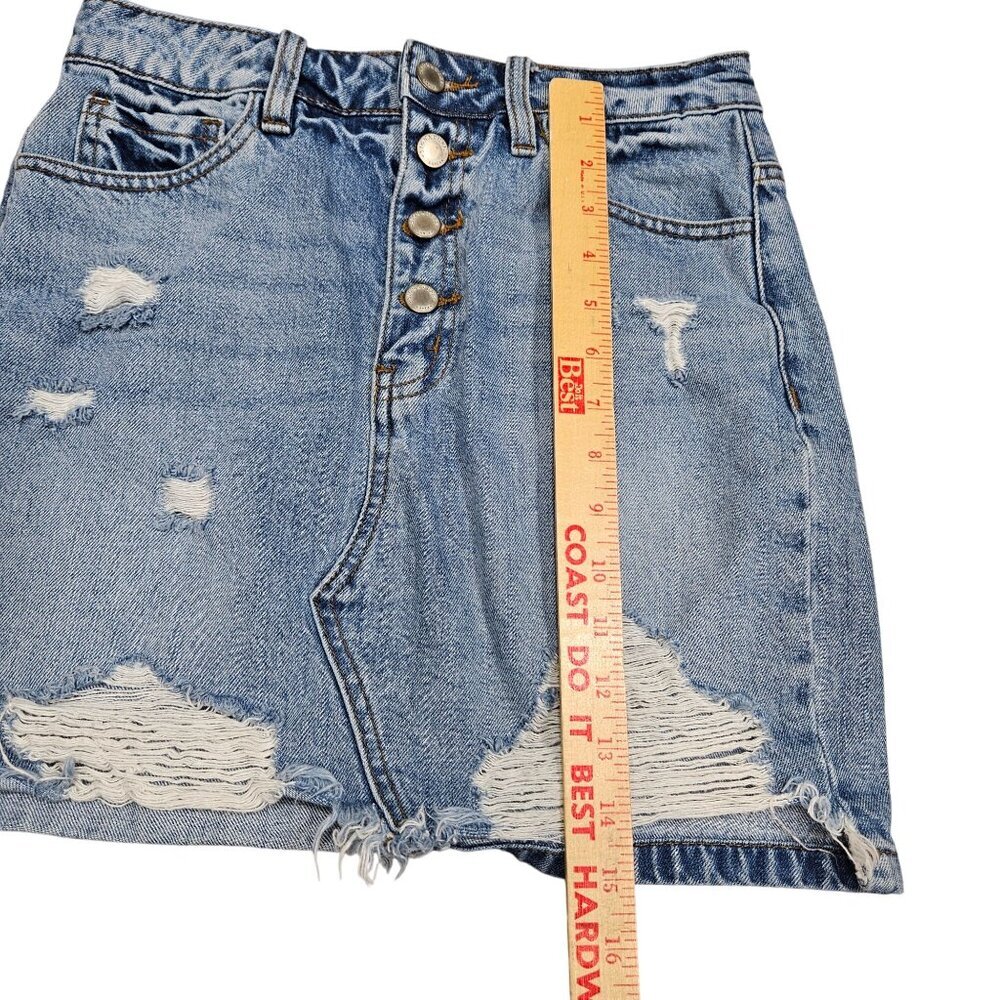 Kancan Signature Denim Distressed Button-Front Mi… - image 7
